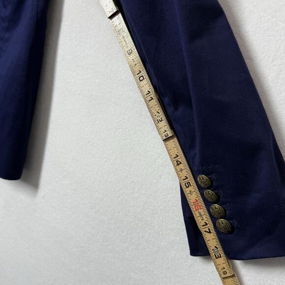 Banana Republic Blazer Jacket Womens 6 Navy Blue Fitted Front Buttons - Picture 7 of 9